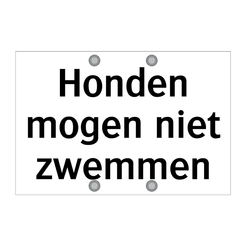 Honden mogen niet zwemmen