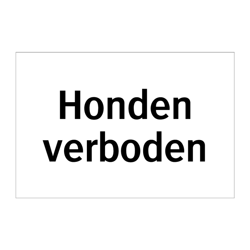 Honden verboden