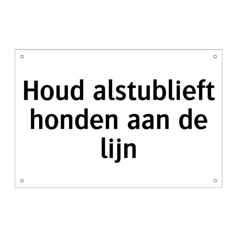 Houd alstublieft honden aan de lijn