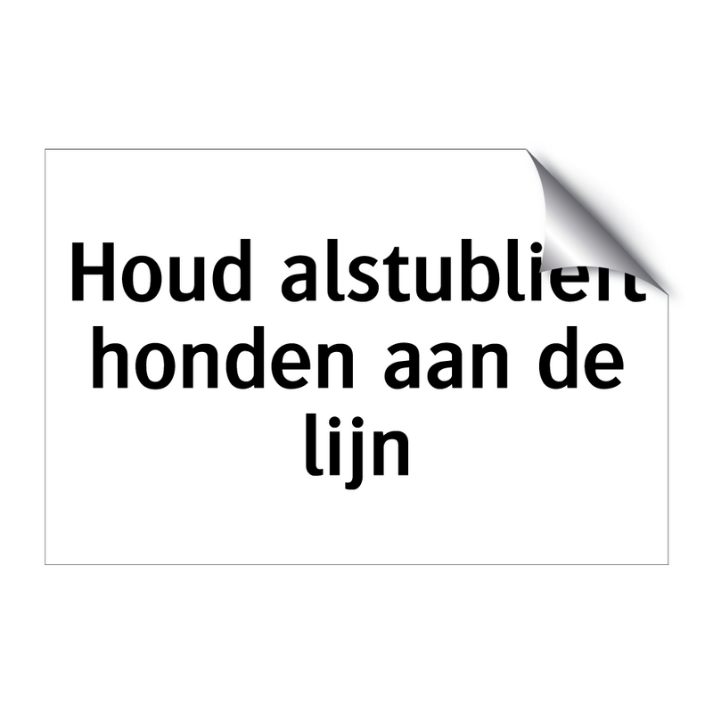 Houd alstublieft honden aan de lijn