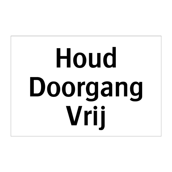 Houd Doorgang Vrij