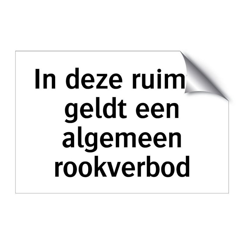 In deze ruimte geldt een algemeen rookverbod