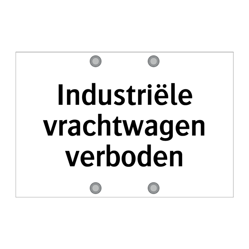 Industriële vrachtwagen verboden