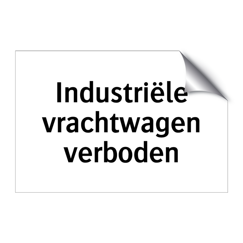 Industriële vrachtwagen verboden