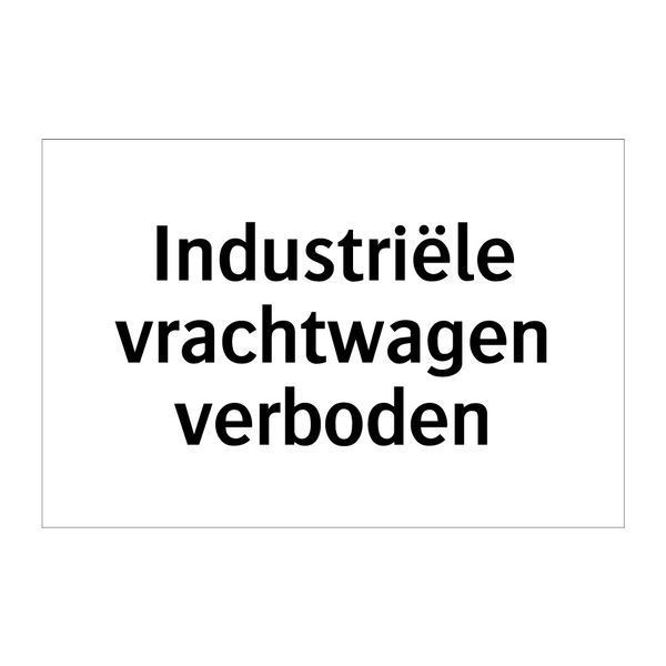 Industriële vrachtwagen verboden