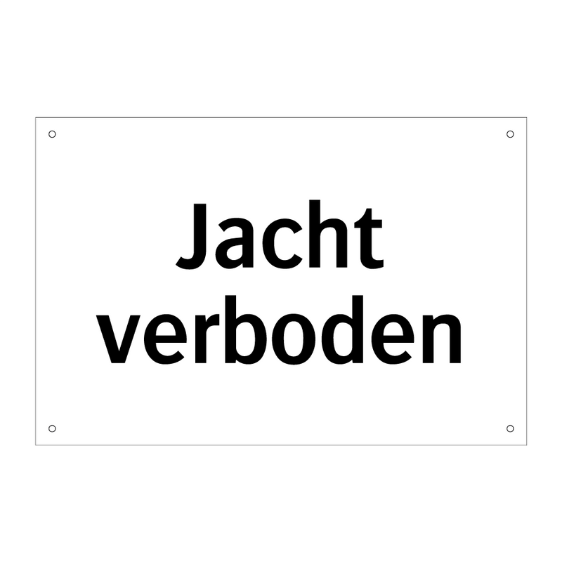 Jacht verboden