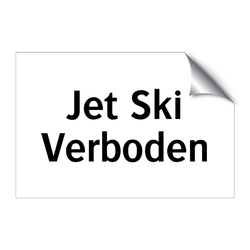 Jet Ski Verboden