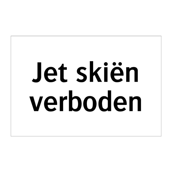 Jet skiën verboden