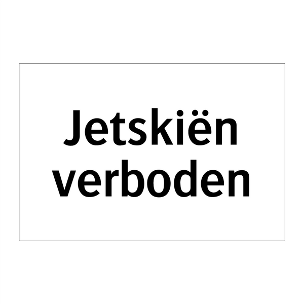 Jetskiën verboden