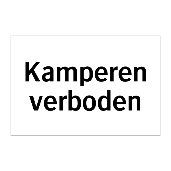 Kamperen verboden