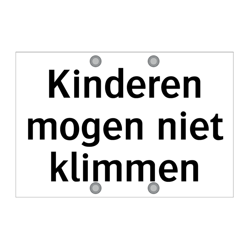 Kinderen mogen niet klimmen