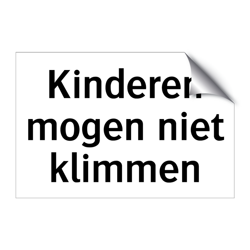 Kinderen mogen niet klimmen