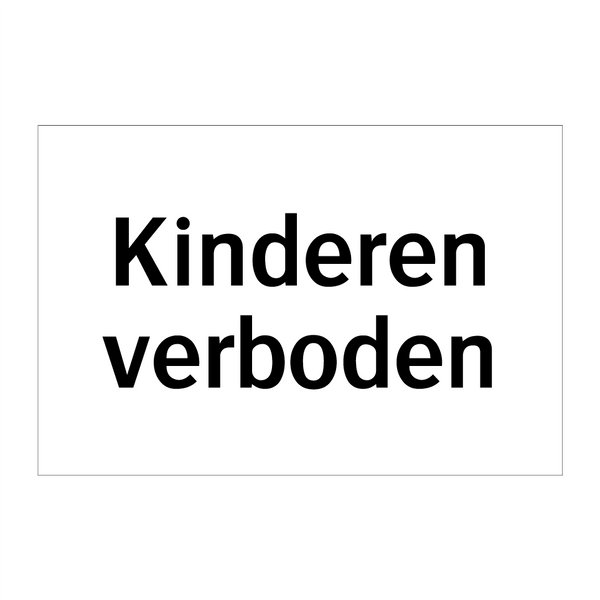 Kinderen verboden