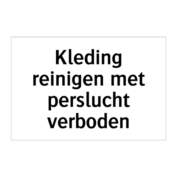 Kleding reinigen met perslucht verboden