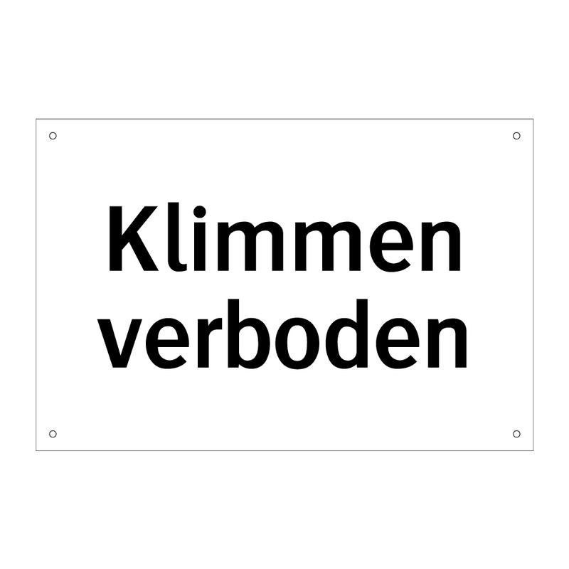 Klimmen verboden