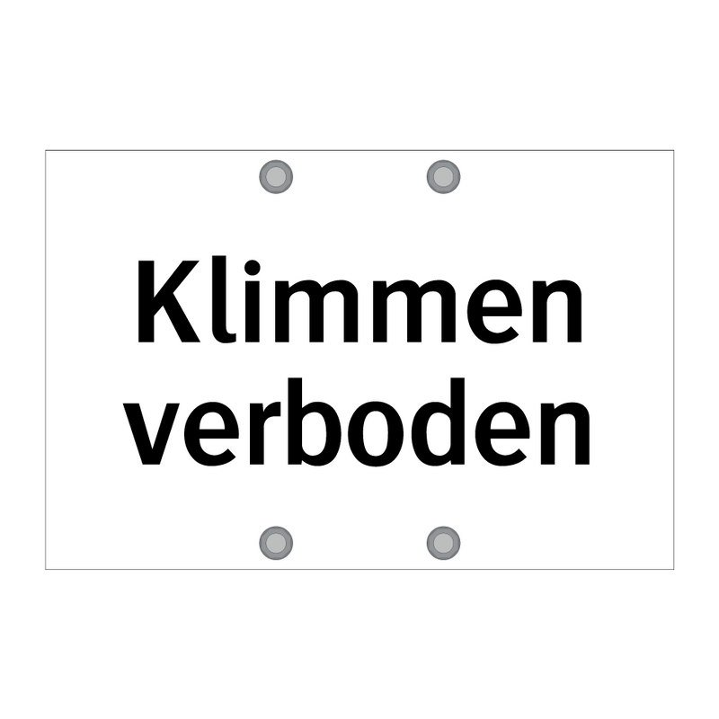 Klimmen verboden