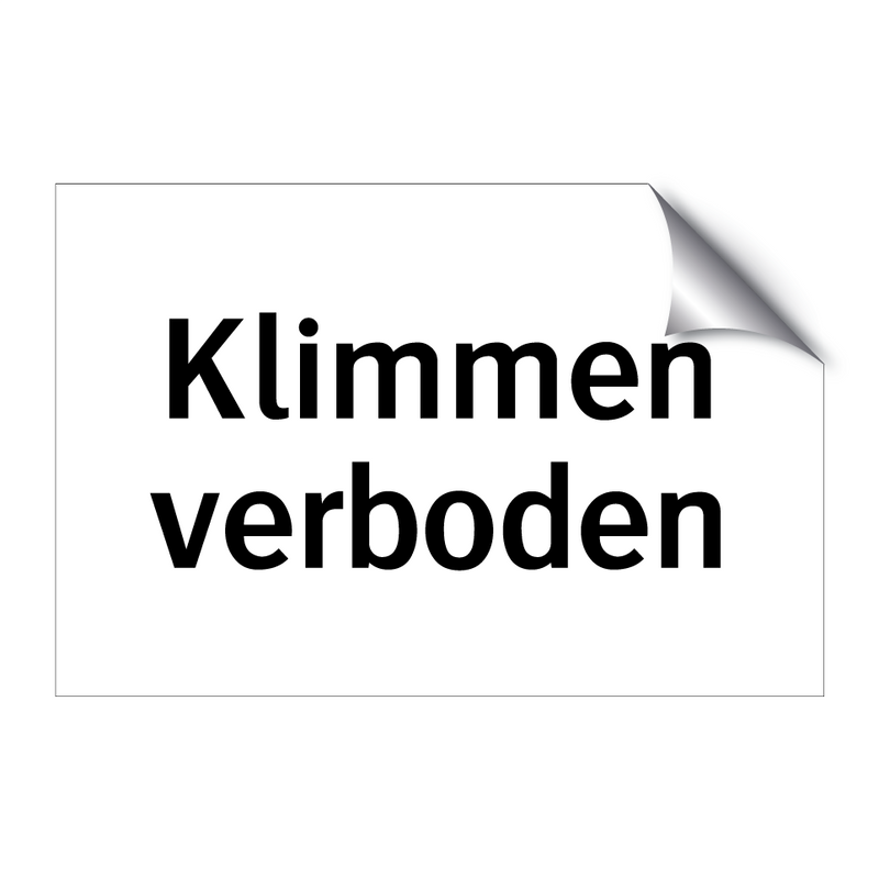 Klimmen verboden