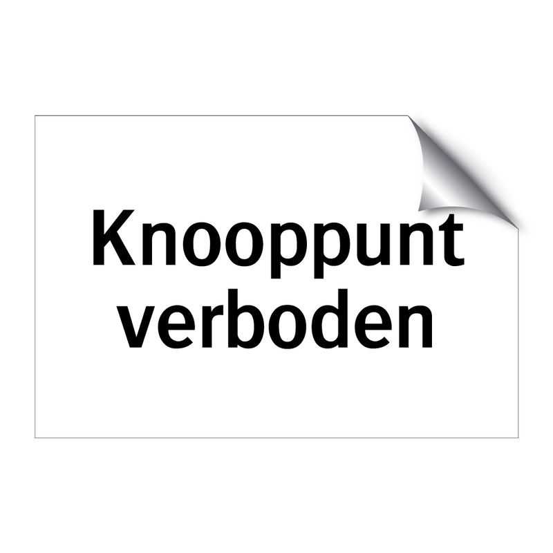 Knooppunt verboden