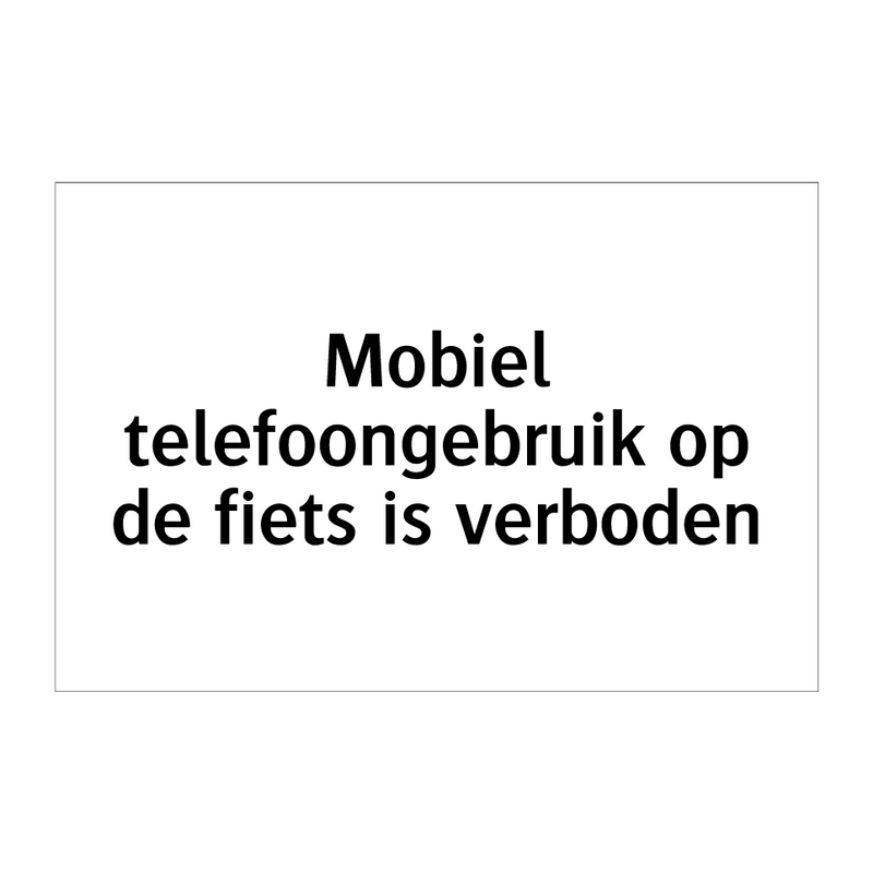 Mobiel telefoongebruik op de fiets is verboden