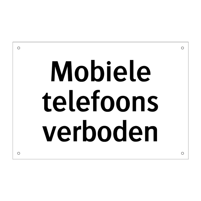 Mobiele telefoons verboden