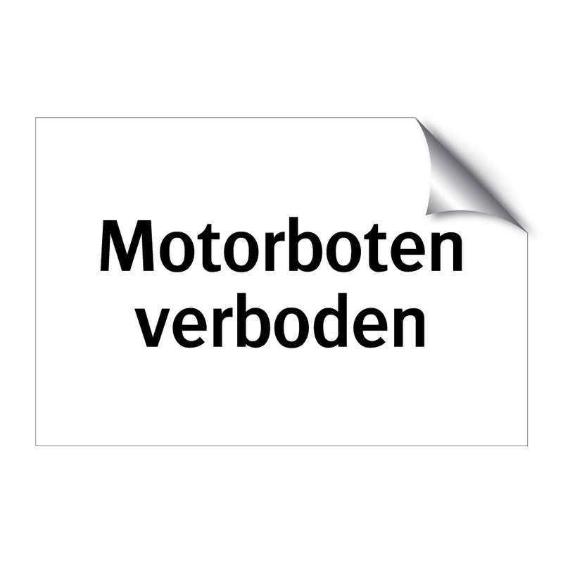 Motorboten verboden