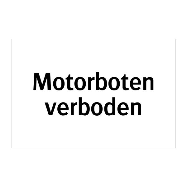 Motorboten verboden