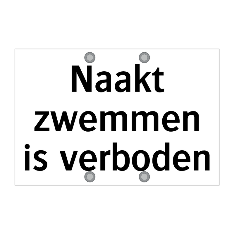 Naakt zwemmen is verboden