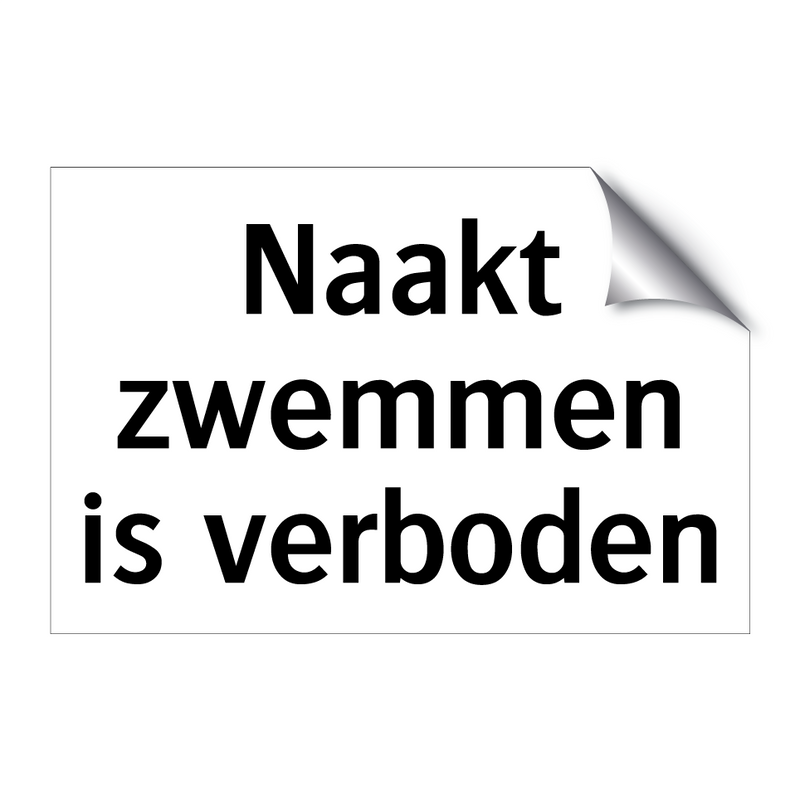 Naakt zwemmen is verboden