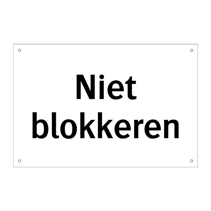 Niet blokkeren