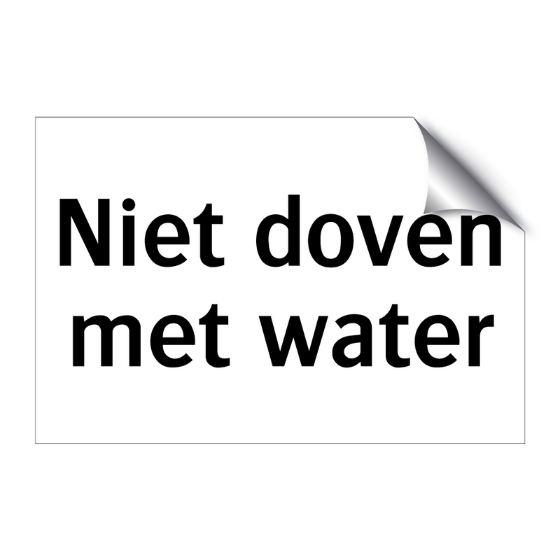 Niet doven met water