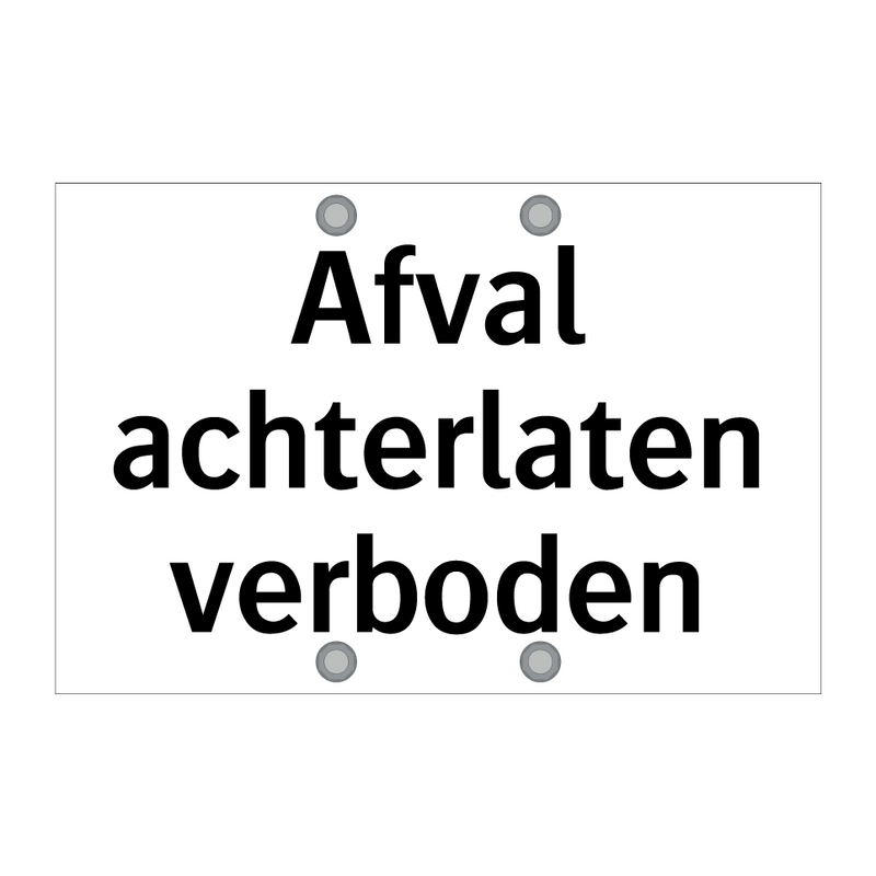 Afval achterlaten verboden