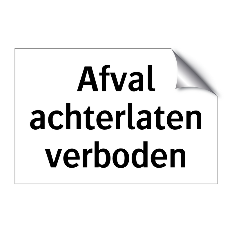 Afval achterlaten verboden