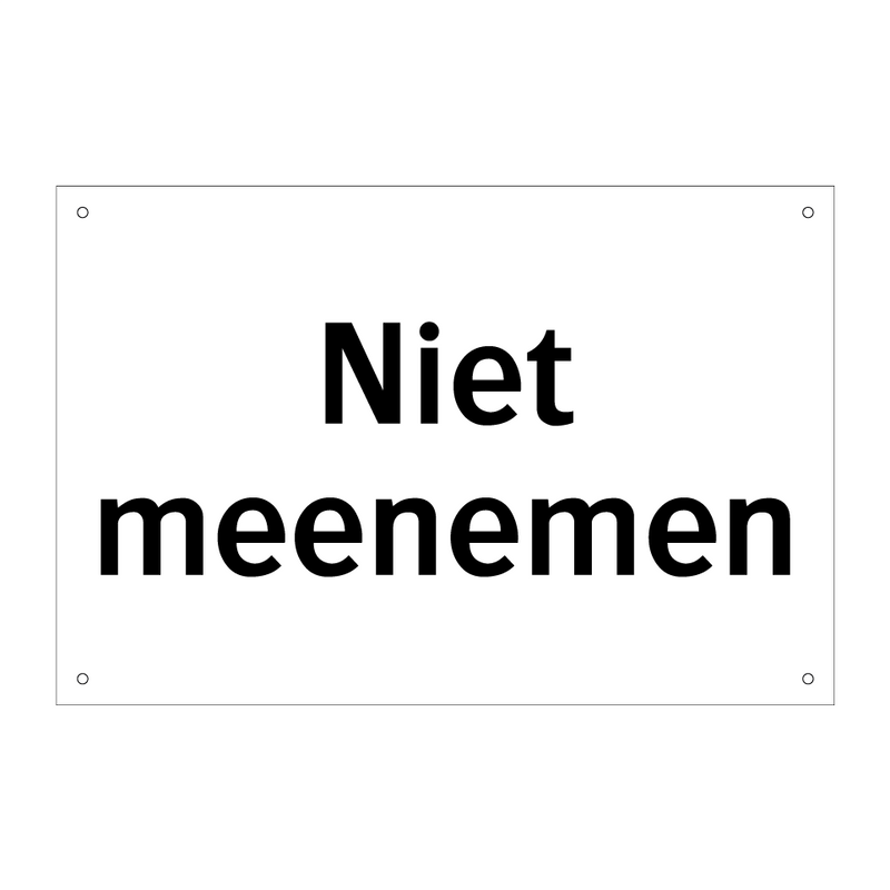 Niet meenemen