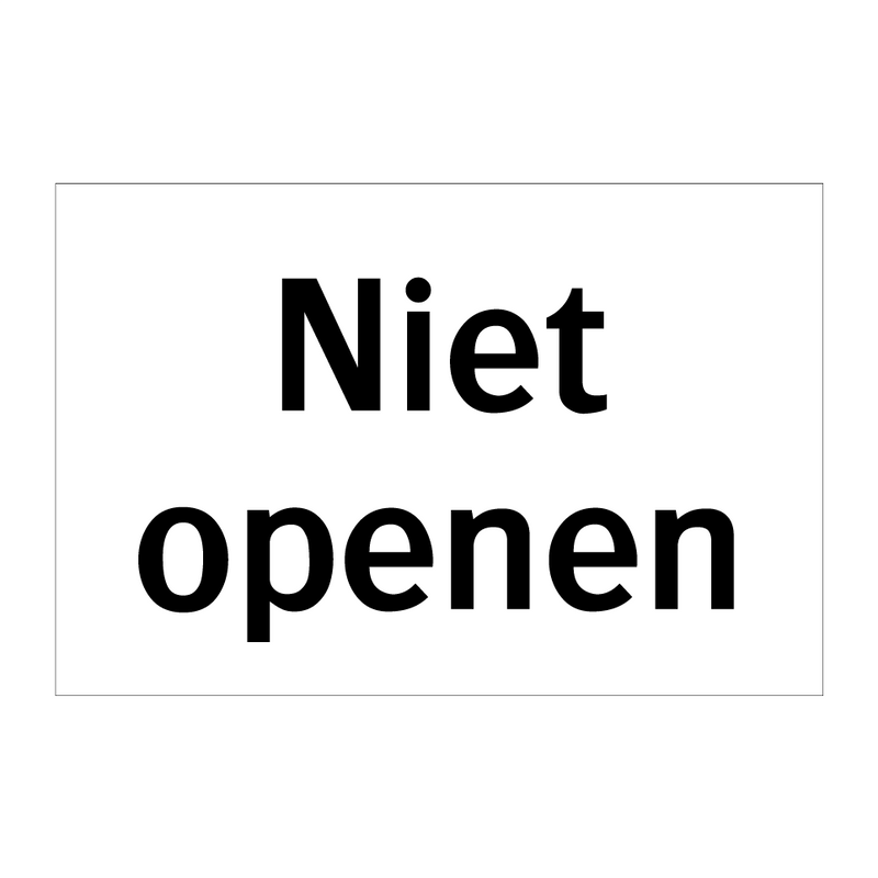 Niet openen