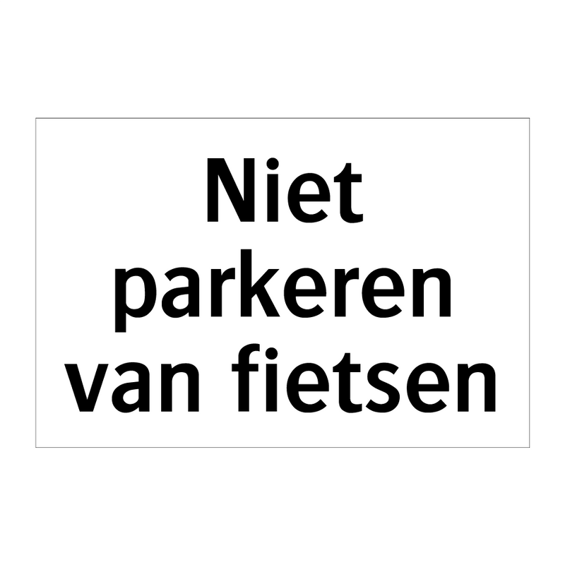 Niet parkeren van fietsen