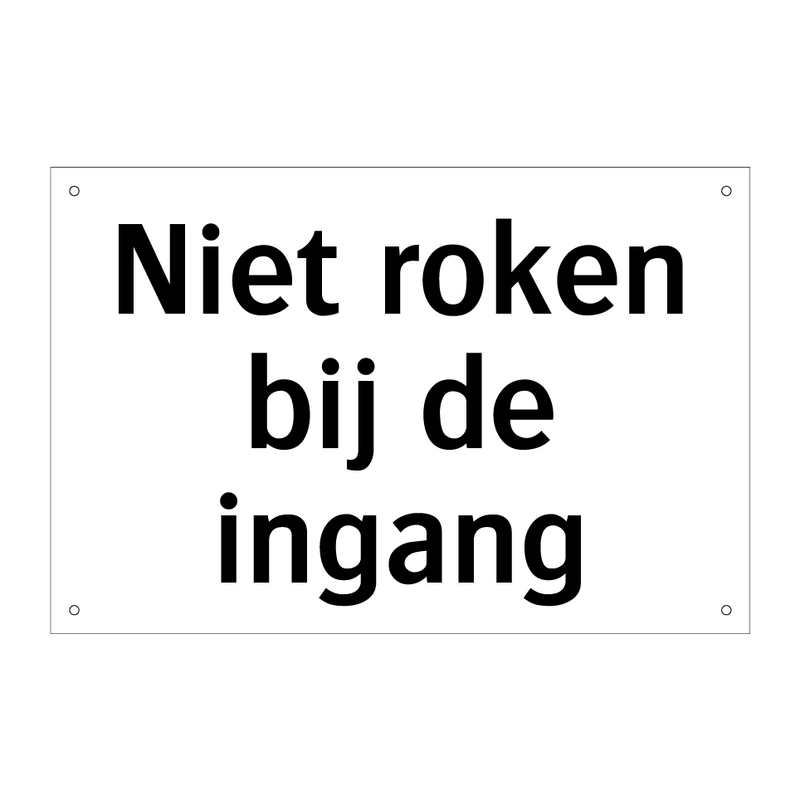 Niet roken bij de ingang