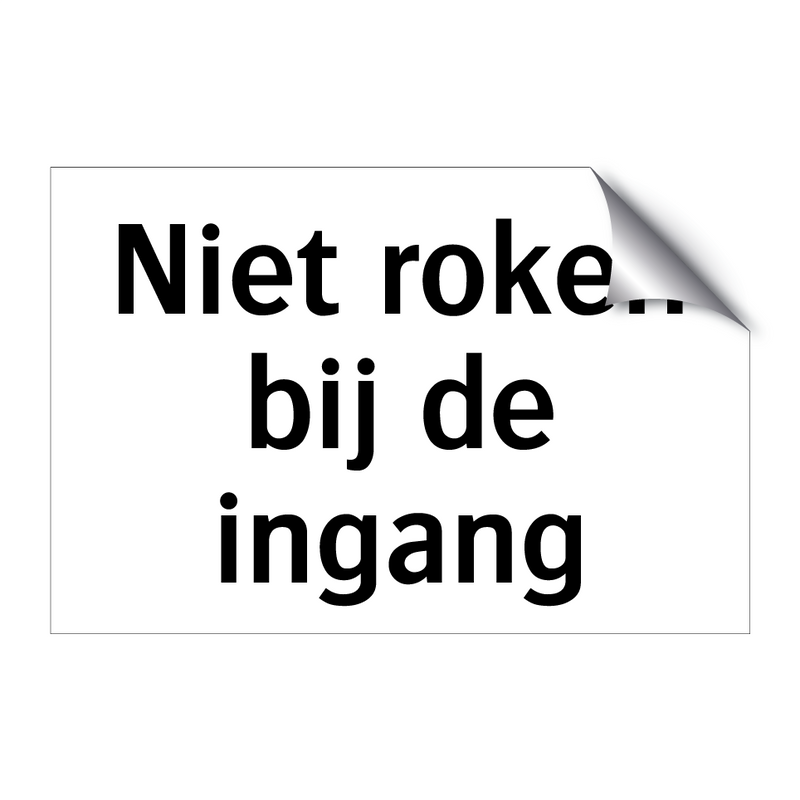 Niet roken bij de ingang