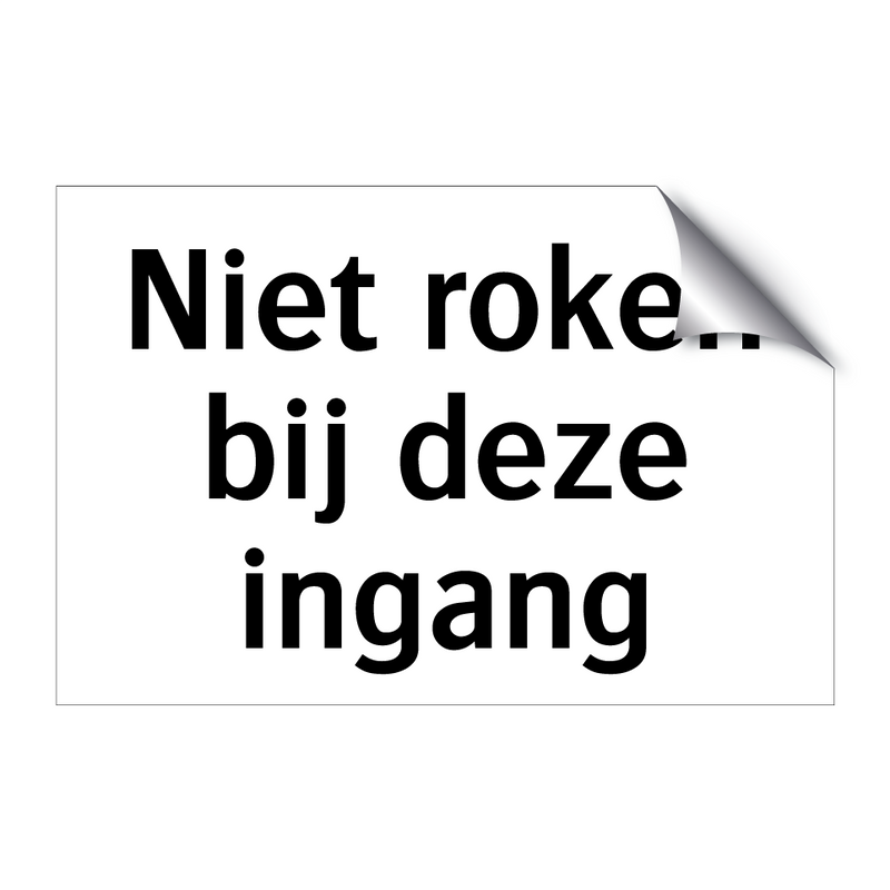 Niet roken bij deze ingang