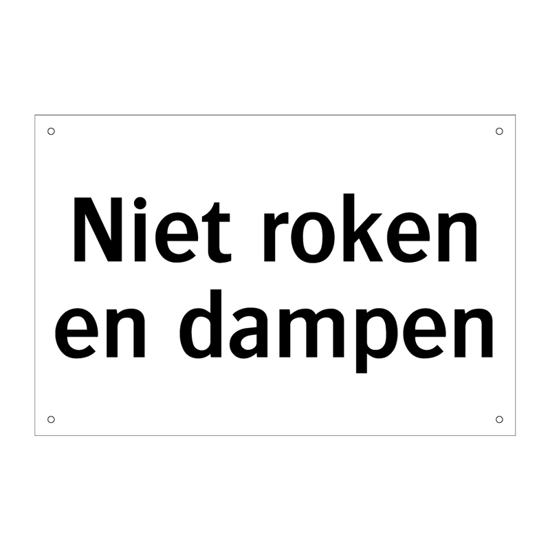 Niet roken en dampen