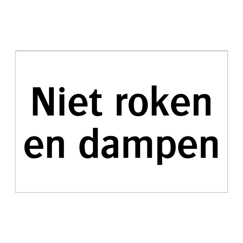 Niet roken en dampen