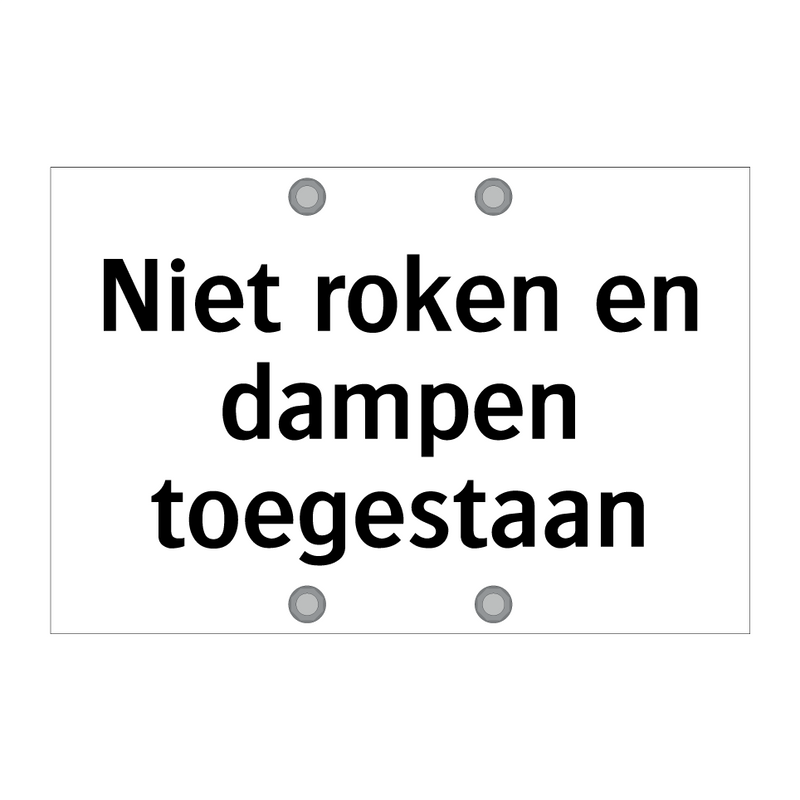 Niet roken en dampen toegestaan