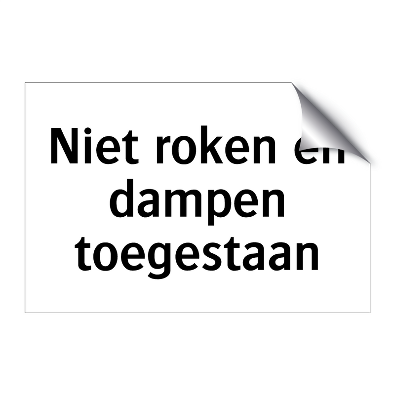 Niet roken en dampen toegestaan