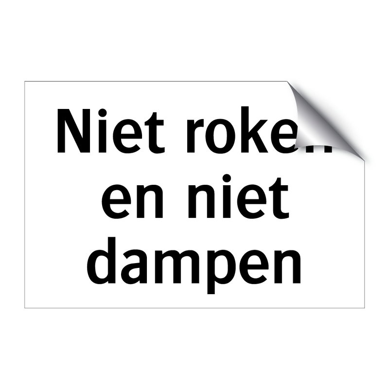 Niet roken en niet dampen