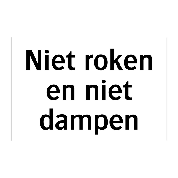 Niet roken en niet dampen