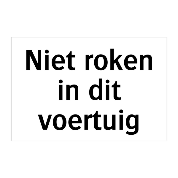 Niet roken in dit voertuig