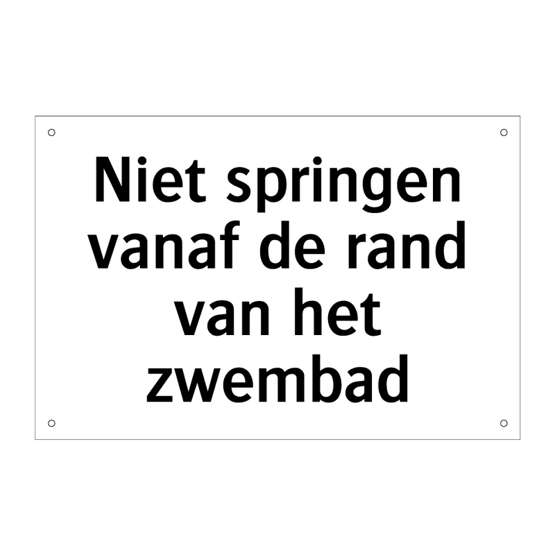 Niet springen vanaf de rand van het zwembad