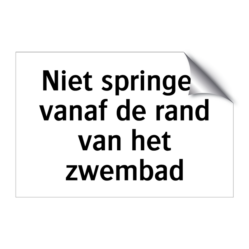 Niet springen vanaf de rand van het zwembad