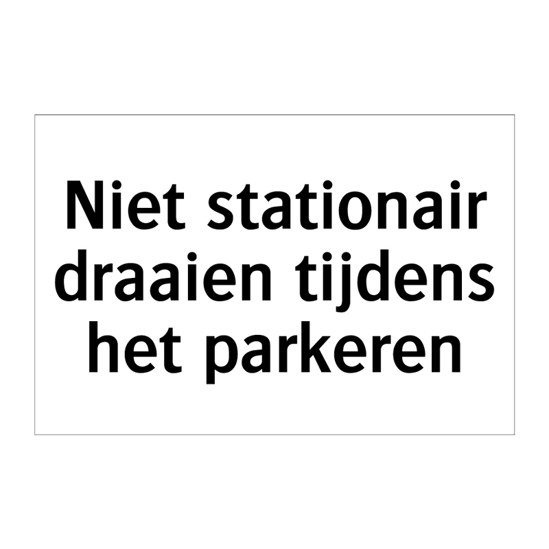 Niet stationair draaien tijdens het parkeren