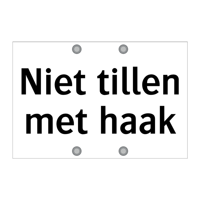 Niet tillen met haak