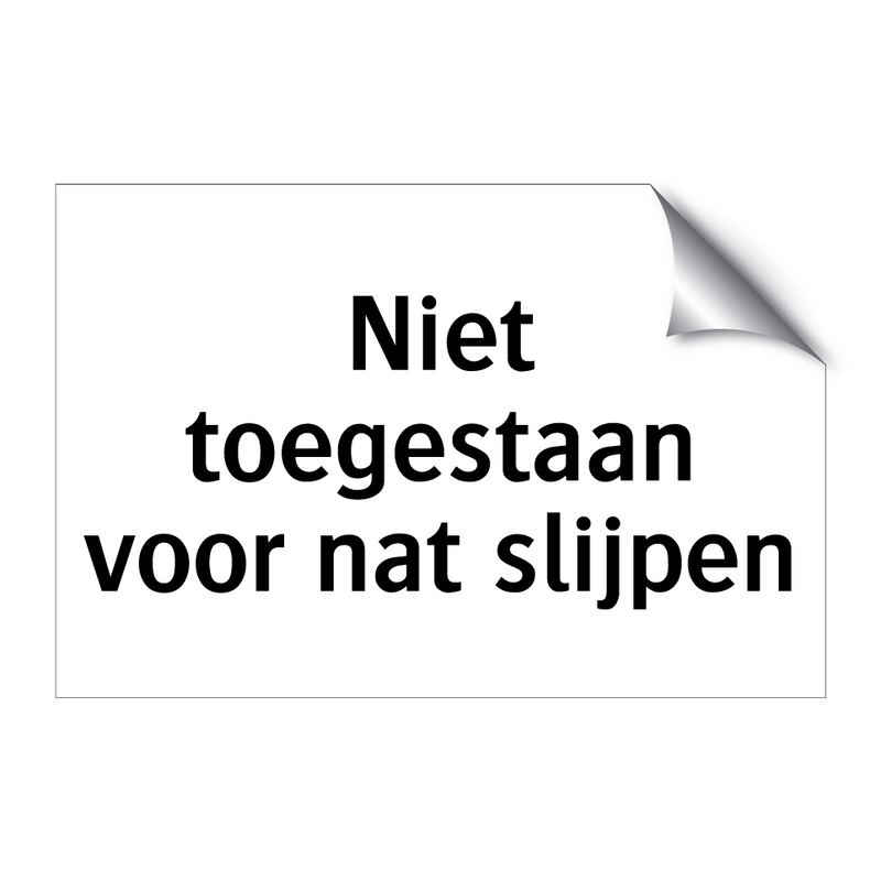 Niet toegestaan voor nat slijpen